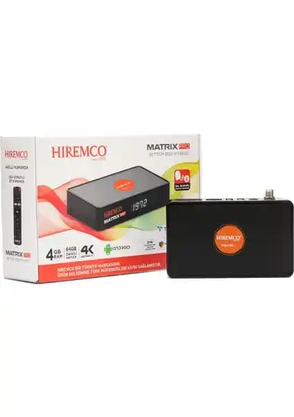 Hiremco Matrix Pro Android 10 Uydu Alıcısı 4K HDR ve Gelişmiş Bağlantı Özellikleri ile