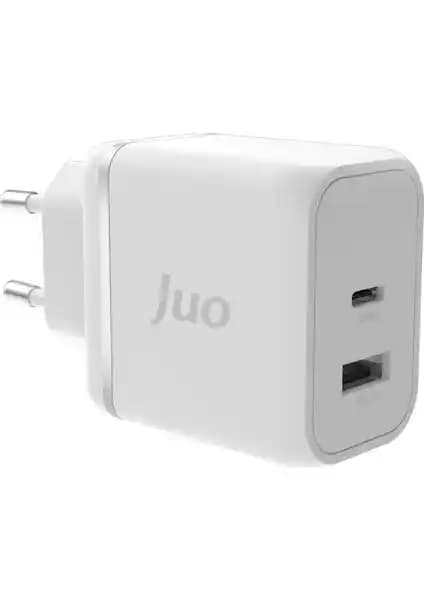 Juo 45W GaN USB-C ve USB-A Çoklu Portlu Hızlı Şarj Adaptörü Güncel Teknolojiyle Güç Sağlar