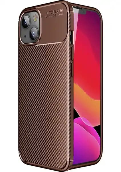 KNY Apple iPhone 13 Mini Kılıfı Karbon Desenli Siyah Silikon Koruma ve Şıklık