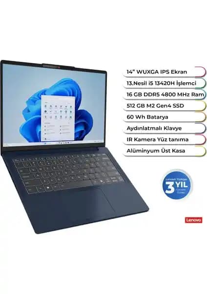Lenovo Ideapad Slim 3 14IRH10: Güçlü ve Şık İş ve Günlük Kullanım Dizüstü Bilgisayar