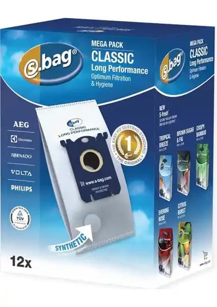 Philips ve Electrolux Orijinal S-Bag 12li Mega Paket: Yüksek Performanslı Toz Torbaları
