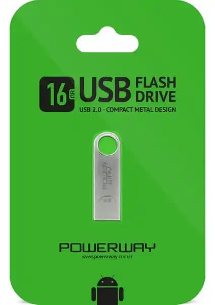Powerway 16 GB Metal Flash Bellek: Dayanıklı ve Şık Veri Depolama Çözümü