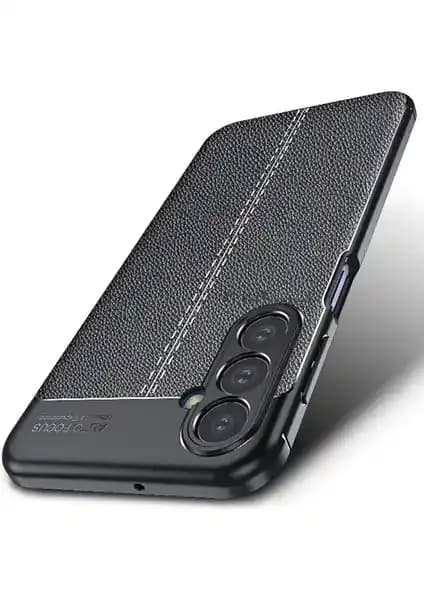 Samsung Galaxy S24 FE için Moveteck deri görünümlü silikon kılıfı şıklık ve koruma sağlar