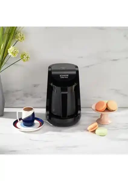 Schafer Coffee Point Türk Kahve Makinesi Siyah Modern Tasarım ve Pratik Kullanım