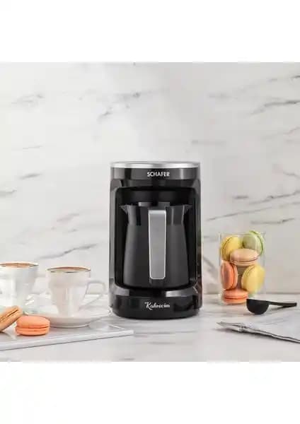Schafer Kahvecim Otomatik Türk Kahve Makinesi Siyah Modern Tasarım ve Üstün Fonksiyonellik