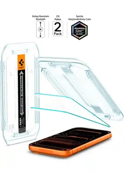 Spigen Apple iPhone 17 Pro Max ve 16 Pro Max Uyumlu Cam Ekran Koruyucu Teknolojisi ve Kolay Kurulum