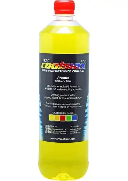 SRF Coolmax Bilgisayar Soğutma Sıvısı 1L Kristal Sarı - Yüksek Performanslı Sıvı Soğutma Çözümü