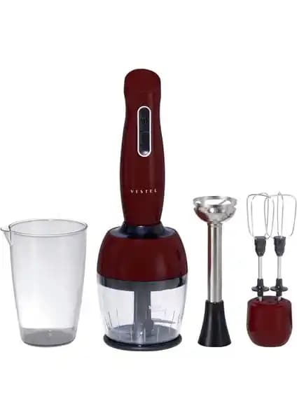 Vestel Retro Bordo El Blender Seti: Güçlü Performans ve Şık Tasarım Bir Arada
