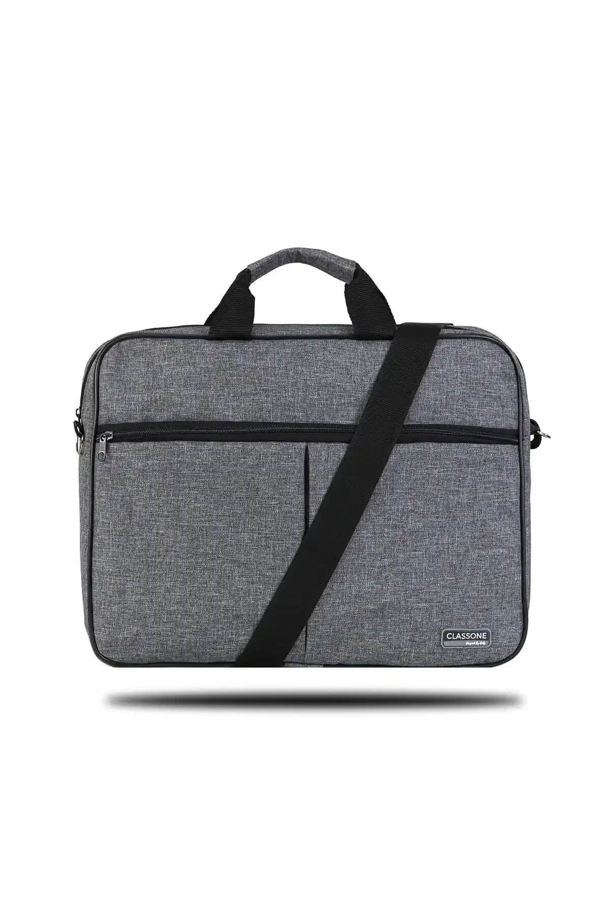 Classone Gri El Çantası 15.6 inç uyumlu şık ve dayanıklı tasarım