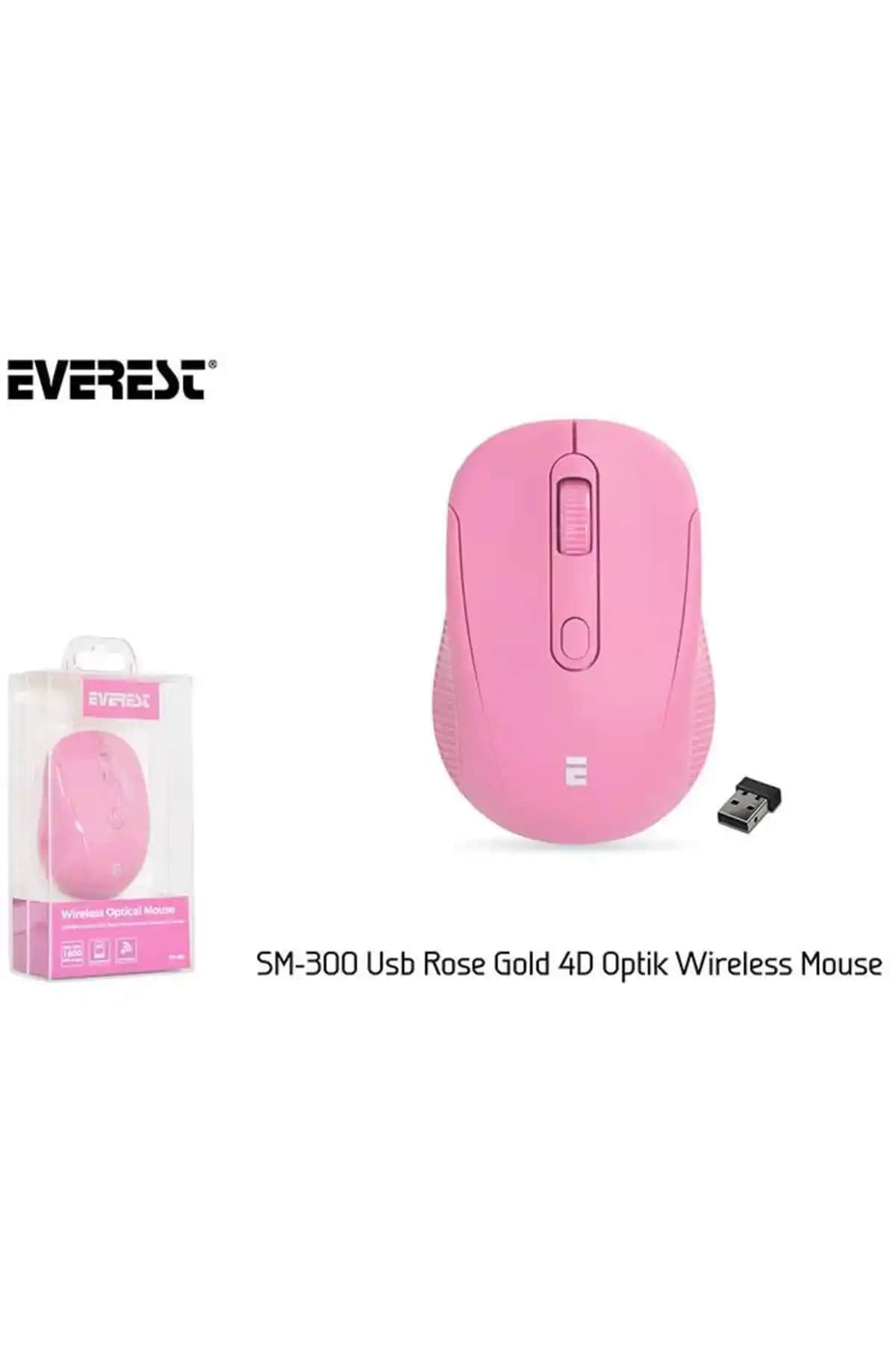 Everest SM-300 Rose Gold Kablosuz Mouse: Şık Tasarım ve Yüksek Hassasiyetli Kullanım