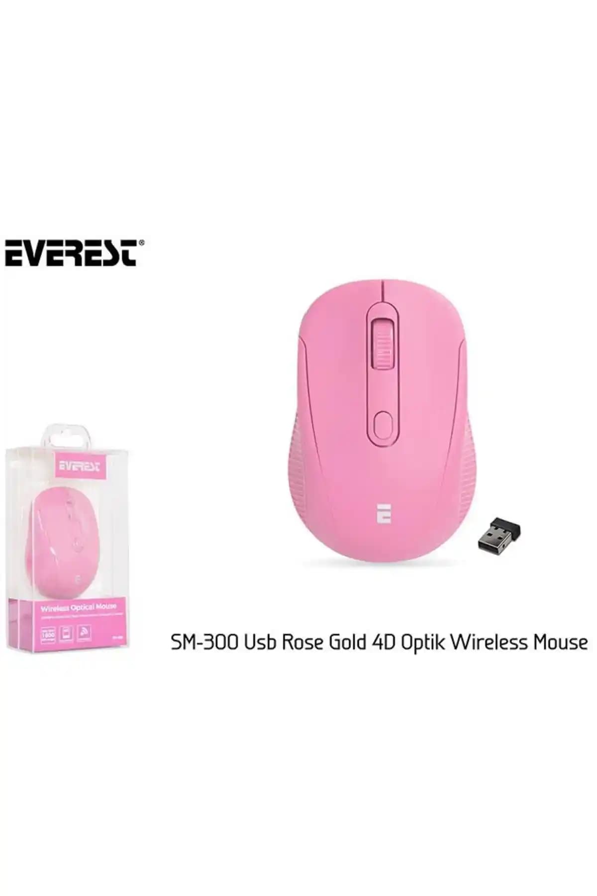 Everest SM-300 Rose Gold Kablosuz Mouse: Şık Tasarım ve Yüksek Hassasiyetli Kullanım