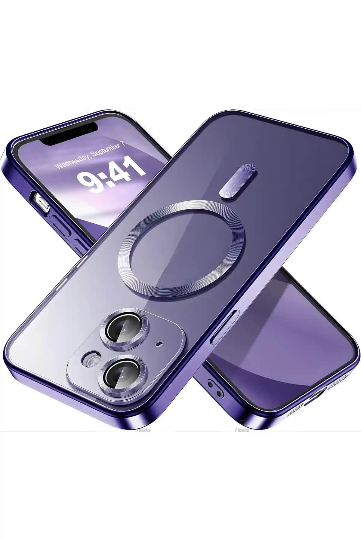 Fibaks Apple iPhone 13 Uyumlu Renkli ve Şeffaf Kamera Lens Koruyucu Kılıf