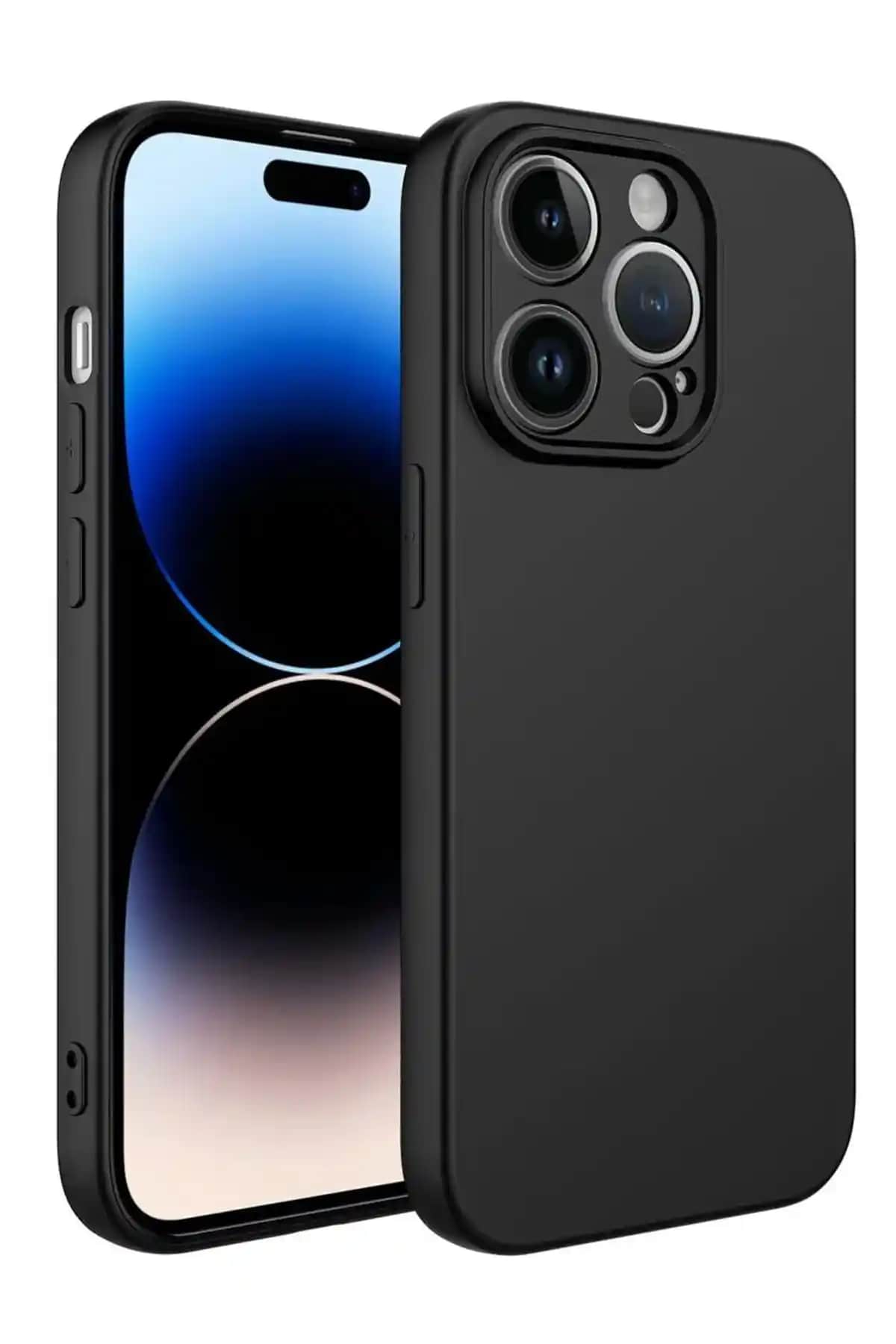 Fibaks Apple iPhone 15 Pro Uyumlu Kadife İçli Silikon Kılıf Şık ve Dayanıklı Koruma