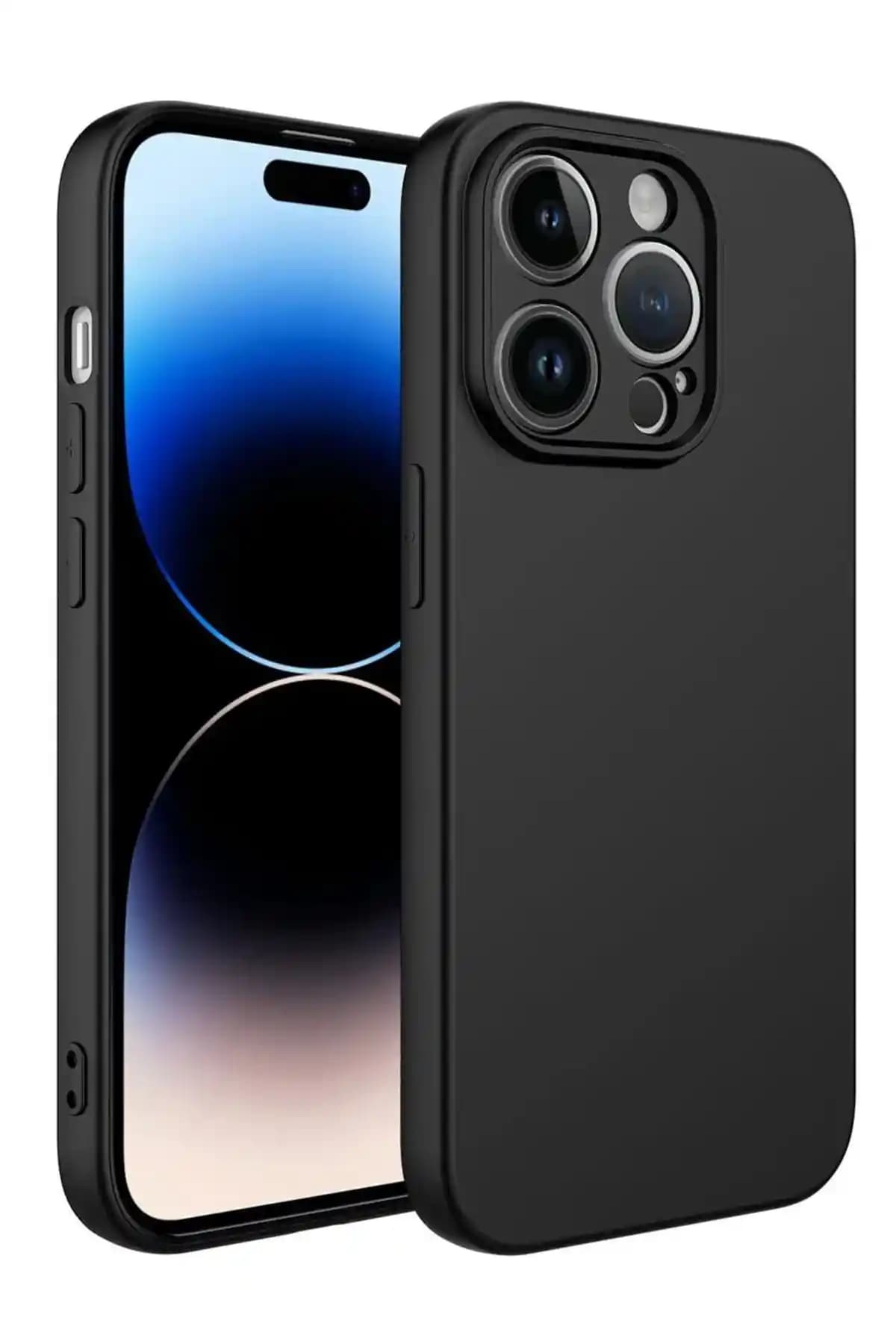 Fibaks Apple iPhone 15 Pro Uyumlu Kadife İçli Silikon Kılıf Şık ve Dayanıklı Koruma