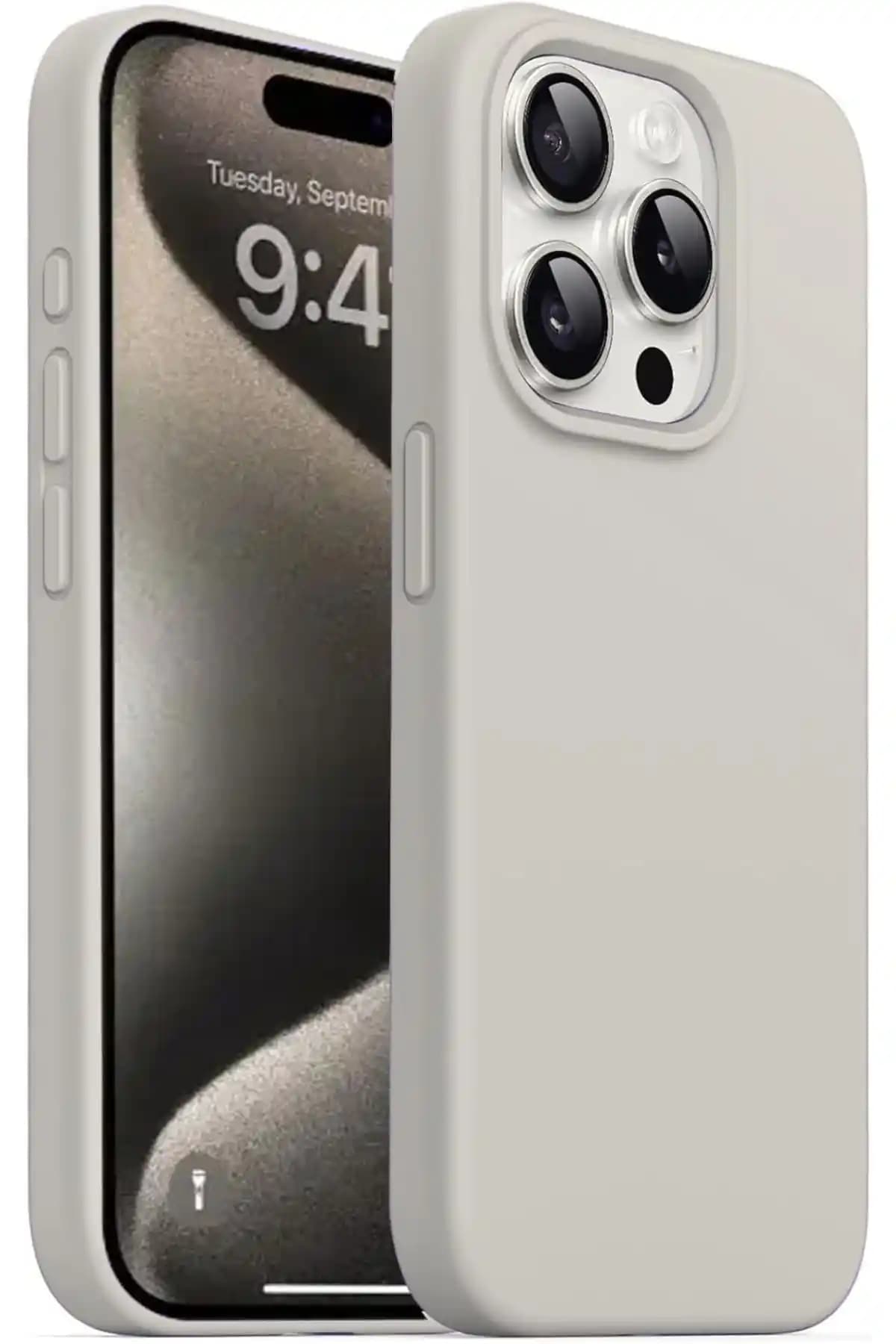 Fibaks iPhone 15 Pro Max Kadife Lansman Soft Kılıfı Şık ve Koruyucu Tasarım