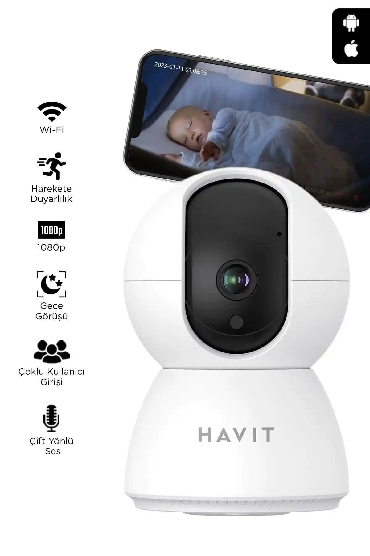 Havit IPC20 Smart 360° 1080p IP Kamera ile Güvenliğinizi Artırın