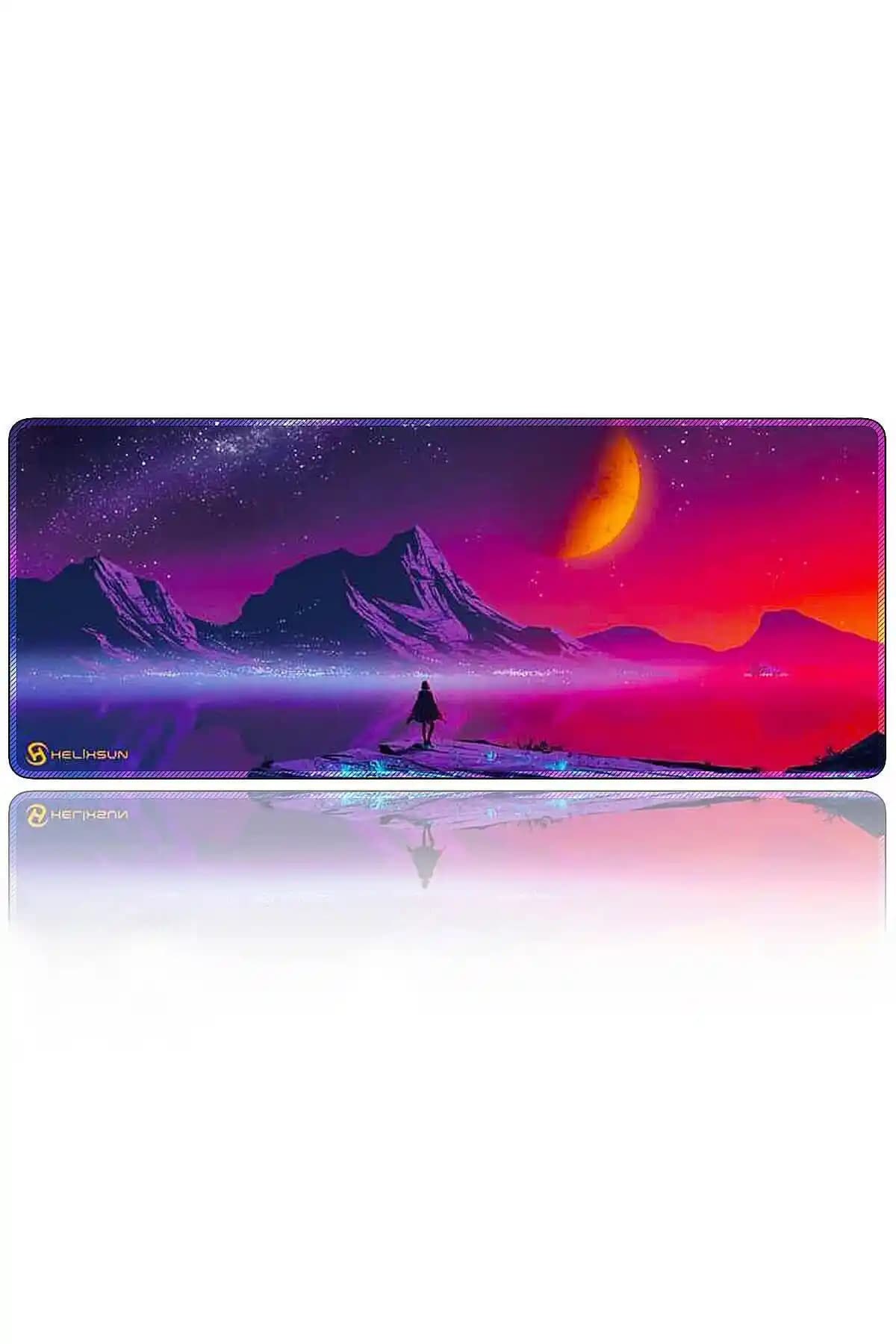 HELİXSUN Night Büyük Boy Renkli Gaming Mousepad 70x30 cm Şık ve Dayanıklı Tasarım