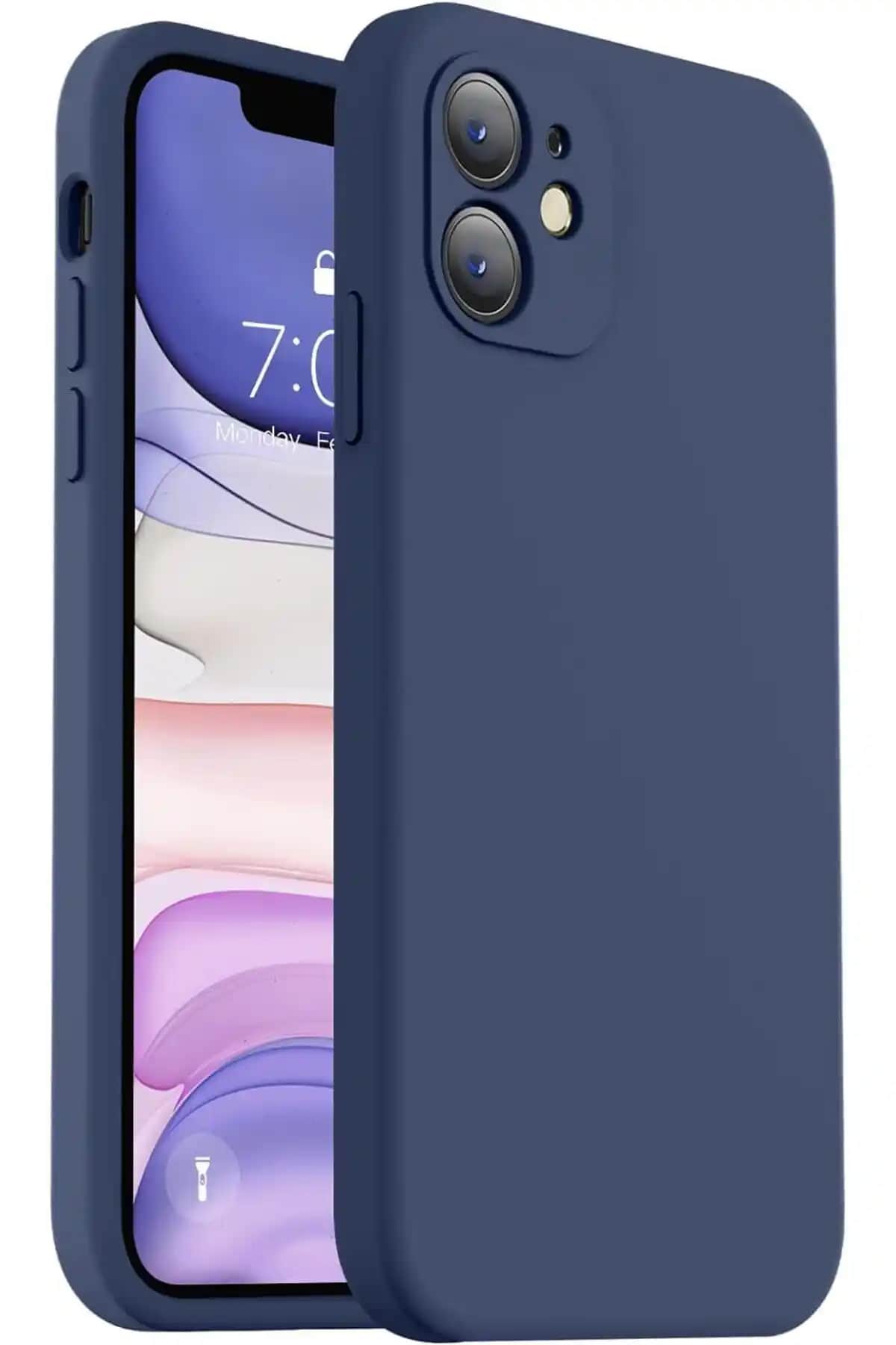 iPhone 11 için şık ve koruyucu silikon kılıf, kadife dokulu tasarım ve kamera koruma özellikleriyle