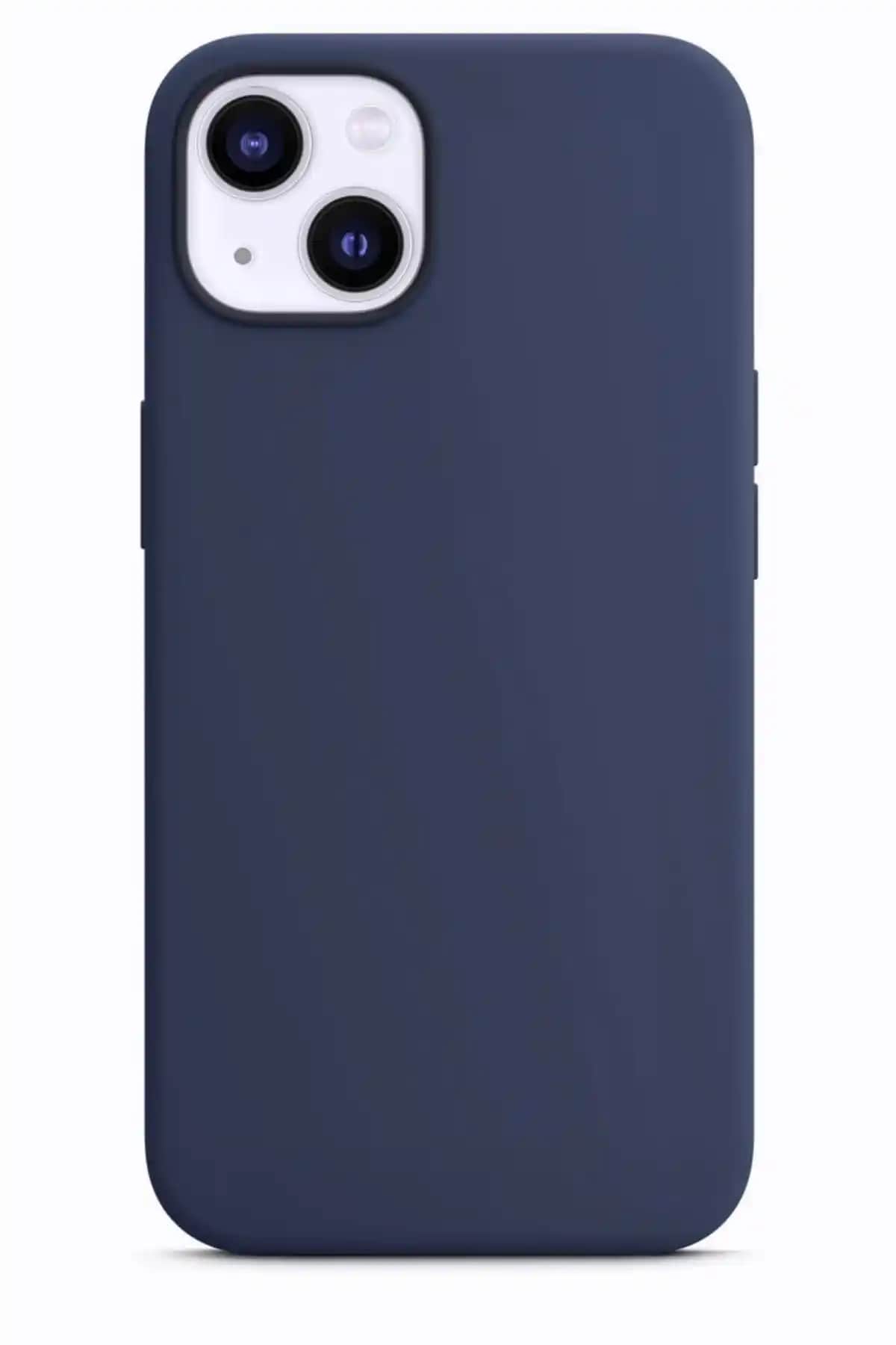 KVK PRİVACY Lacivert Silikon Kılıf iPhone 13 ve 14 İçin Şık ve Koruyucu Tasarım