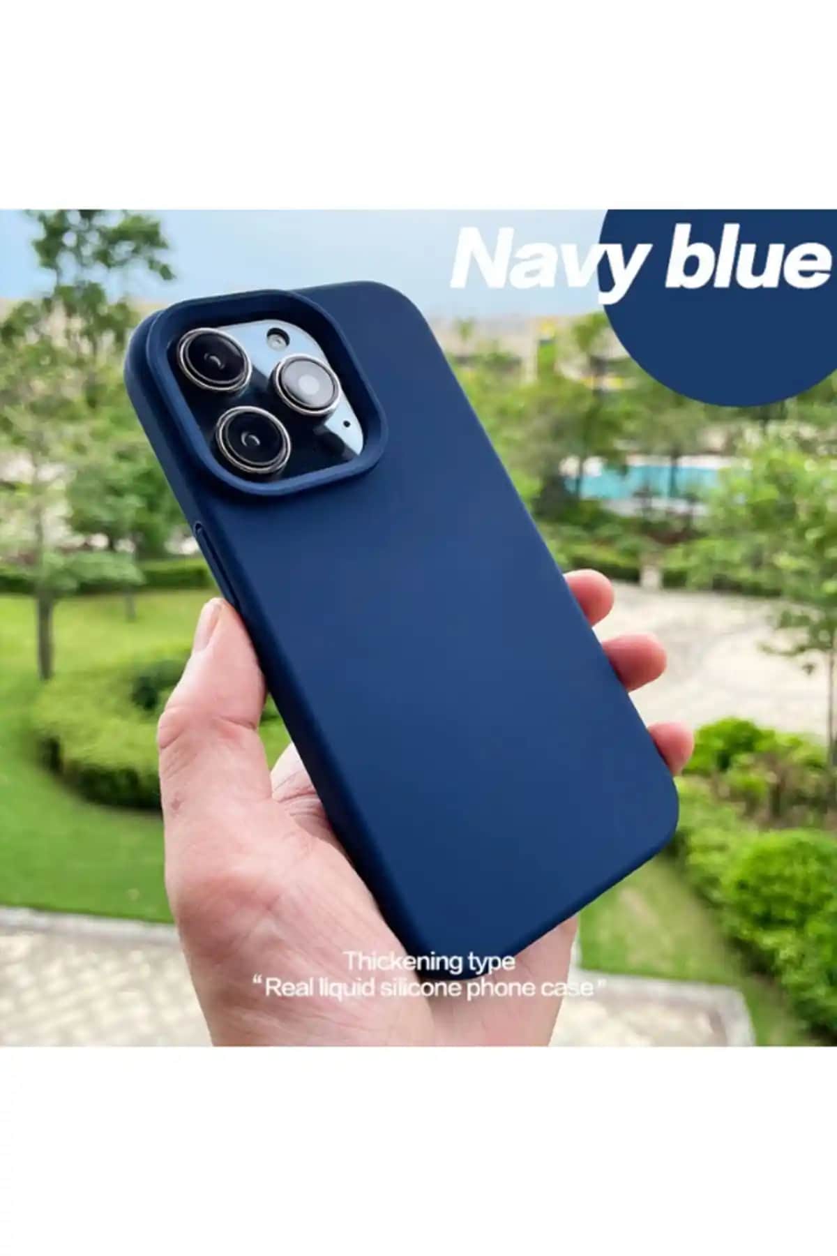 KVK PRİVACY Lacivert Silikon Kılıf iPhone 14 Pro Max için Estetik ve Dayanıklı Koruma