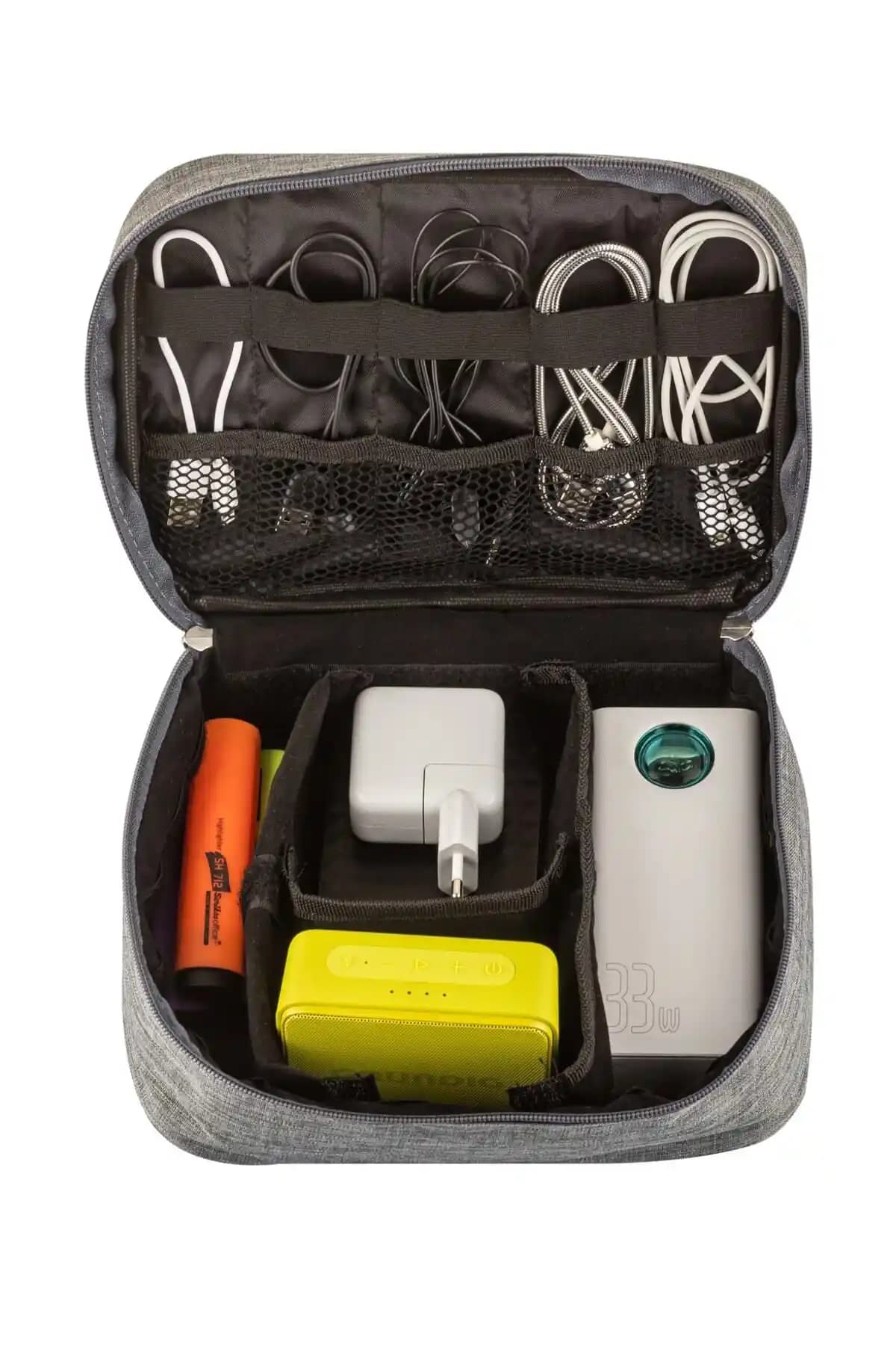 LivX Su Geçirmez Kablo Düzenleyici Çanta Gri Elektronik Aksesuar Organizeri