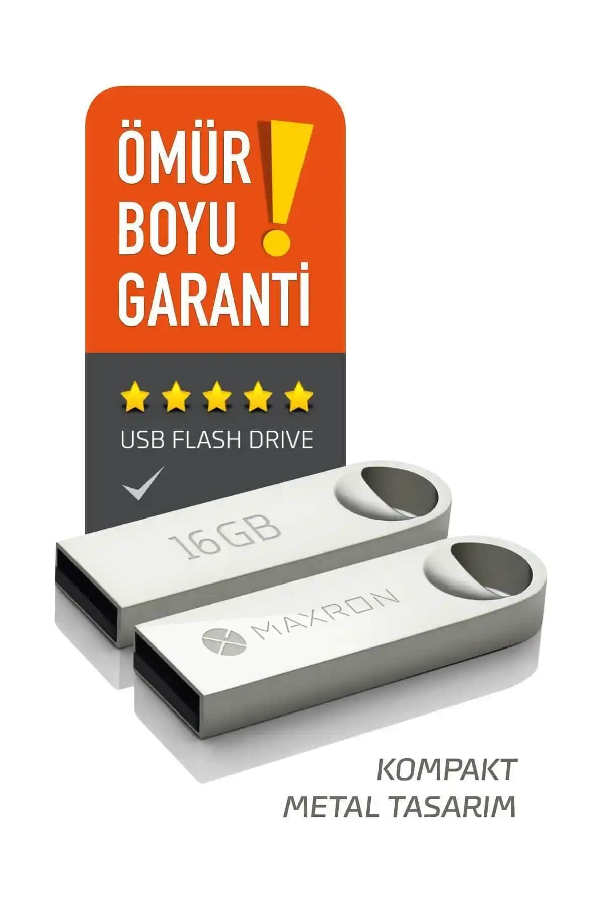 Maxron 16 GB Metal Gövde USB Bellek: Dayanıklı ve Güvenilir Taşınabilir Depolama Çözümü