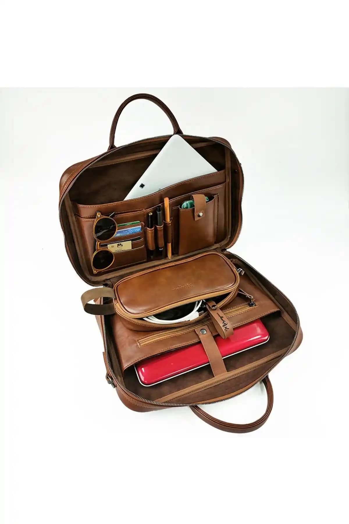 Misingpiece Kişiye Özel Suni Deri 16 İnç Askılı Laptop Çantası Günlük ve Ofis Kullanımı İçin