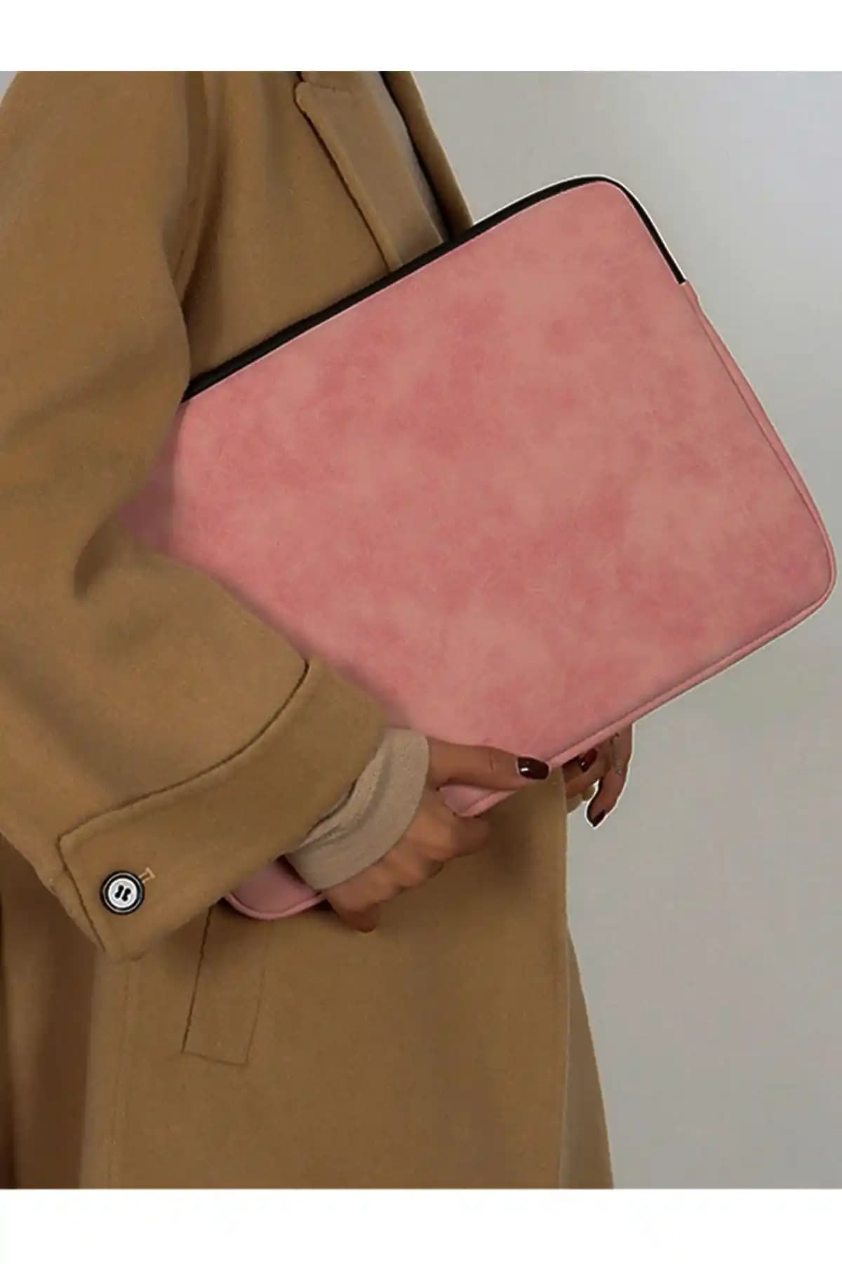 Modawest Pudra Unisex MacBook Kılıfı 13-15.6 inç uyumlu dayanıklı ve şık koruma