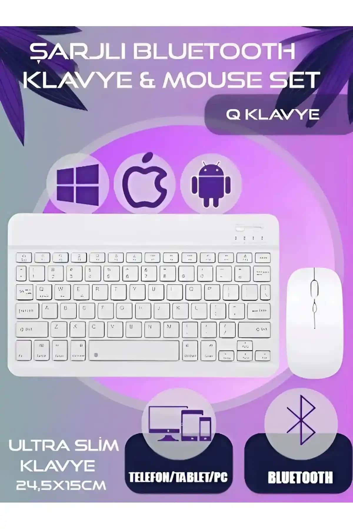 Nextbuy Kablosuz Bluetooth Şarjlı Klavye ve Mouse Seti: Taşınabilirlik ve Çoklu Kullanım Özellikleri