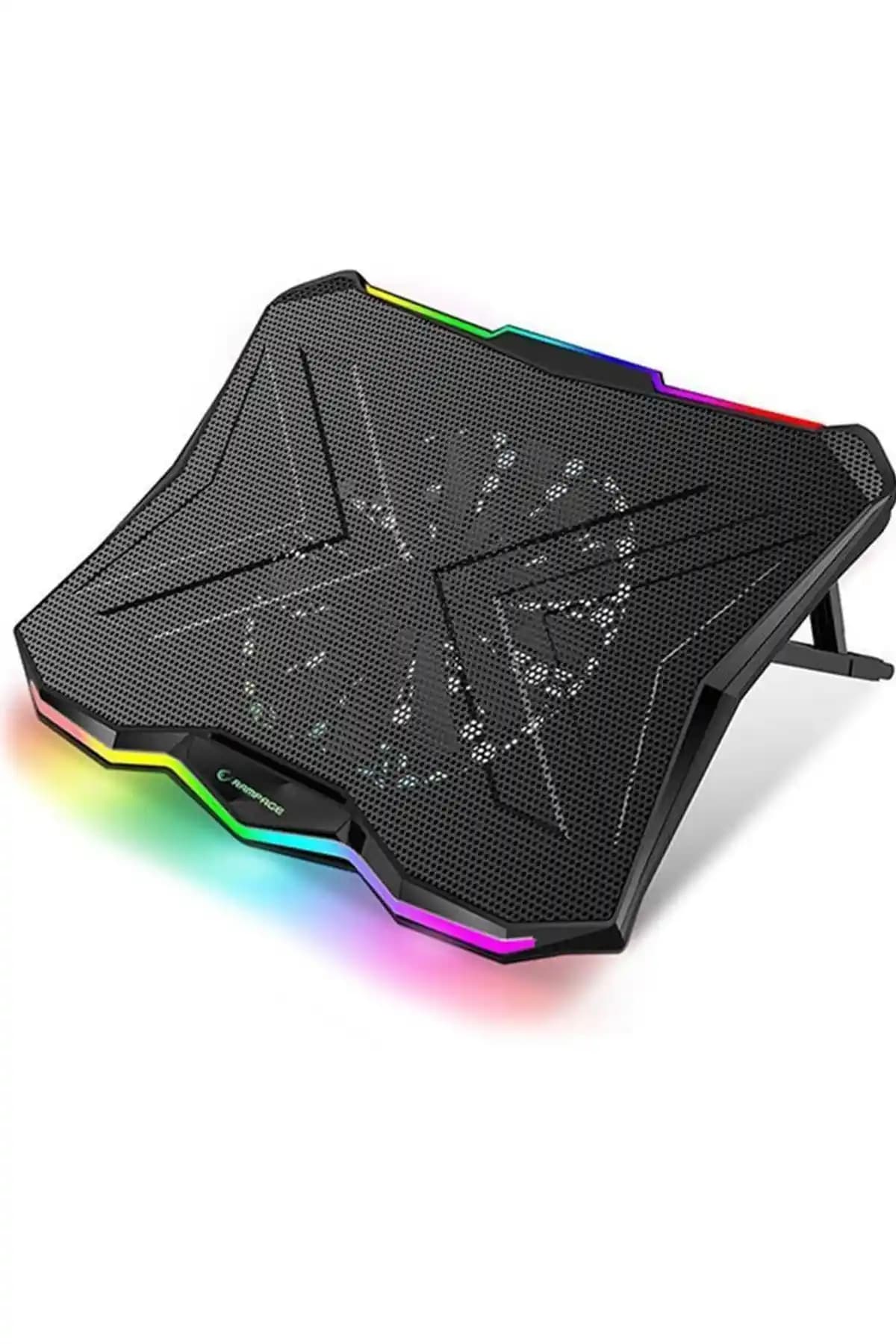 Rampage Ad-RC8 Showy 180mm Fan ile yüksek performanslı ve estetik notebook soğutucu standı