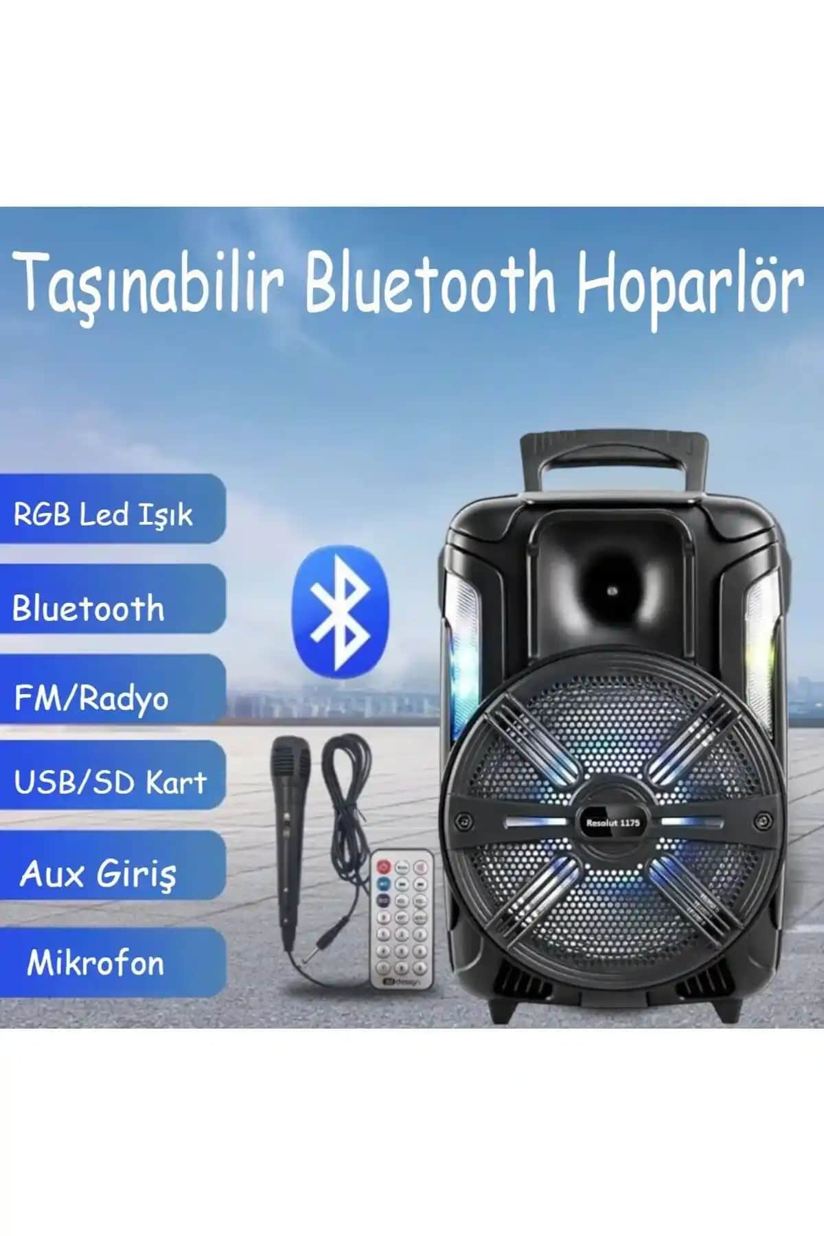 Resolut Ledli Bluetooth Parti Hoparlör: Yüksek Ses Kalitesi ve Şık Tasarım