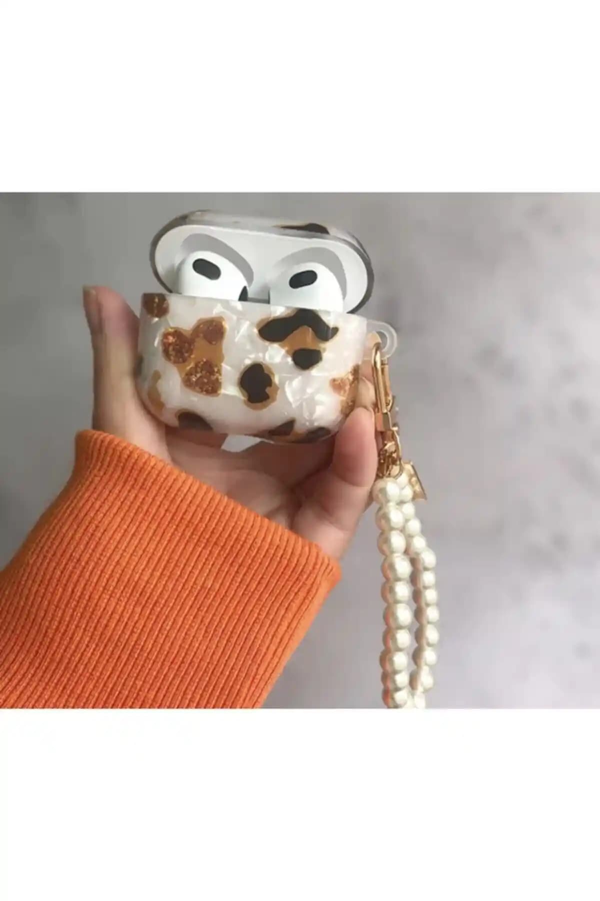 Sorte Atelier 3. Nesil Uyumlu Leopar Desenli Kulaklık Kılıfı Şık ve Koruyucu Tasarım