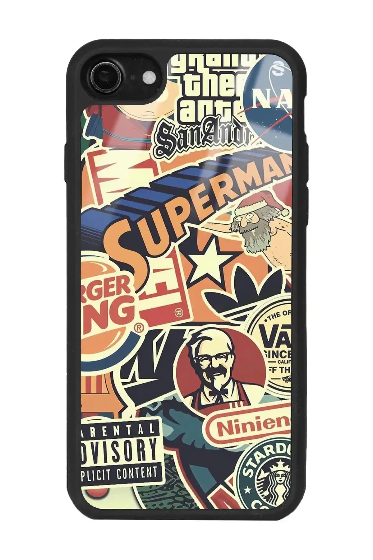 Spoyi iPhone 7-8 Retro Marka Tasarımlı Glossy Koruma ve Şıklık Sunan Kılıf