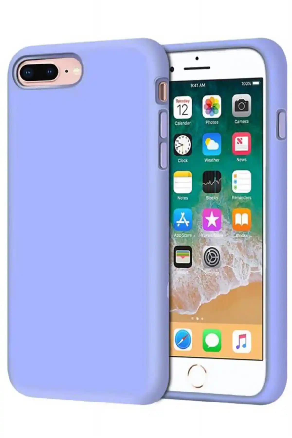 Teknoçeri Kadife Silikon Kılıf iPhone 7 Plus / 8 Plus için Şık ve Koruyucu Tasarım