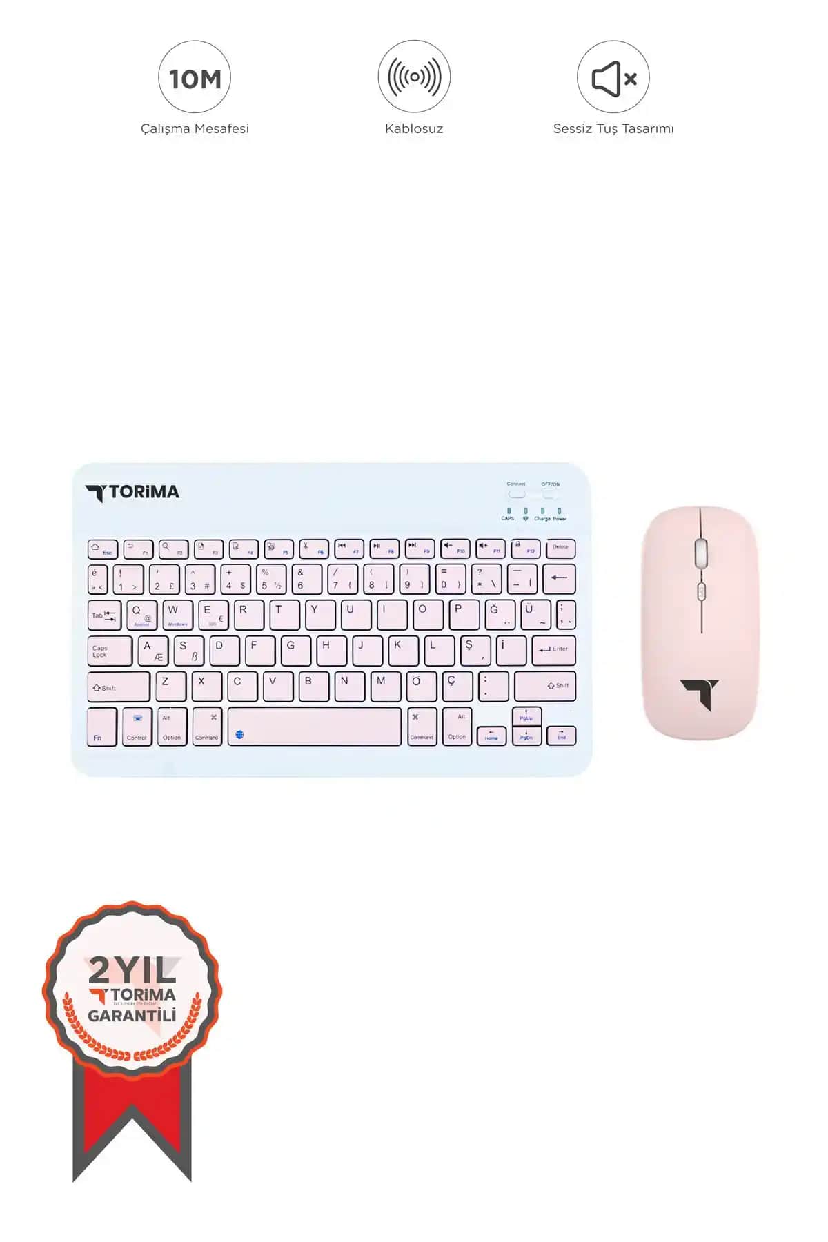 Torima Pembe TMK-04 Bluetooth Kablosuz Klavye ve Mouse Seti: Şıklık ve Fonksiyonellik Bir Arada