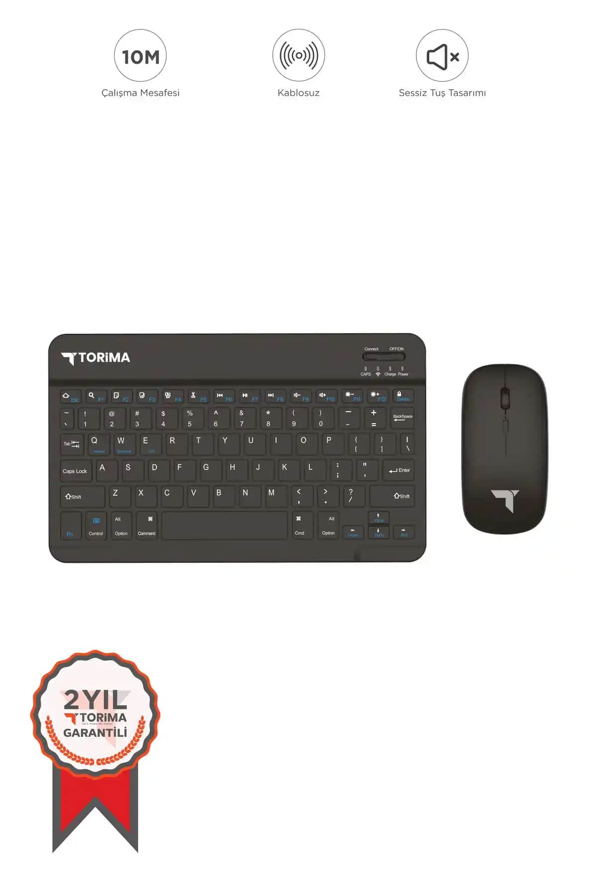 Torima Siyah Tmk-04 Bluetooth Kablosuz Klavye ve Mouse Seti: Şık ve Fonksiyonel Tasarım