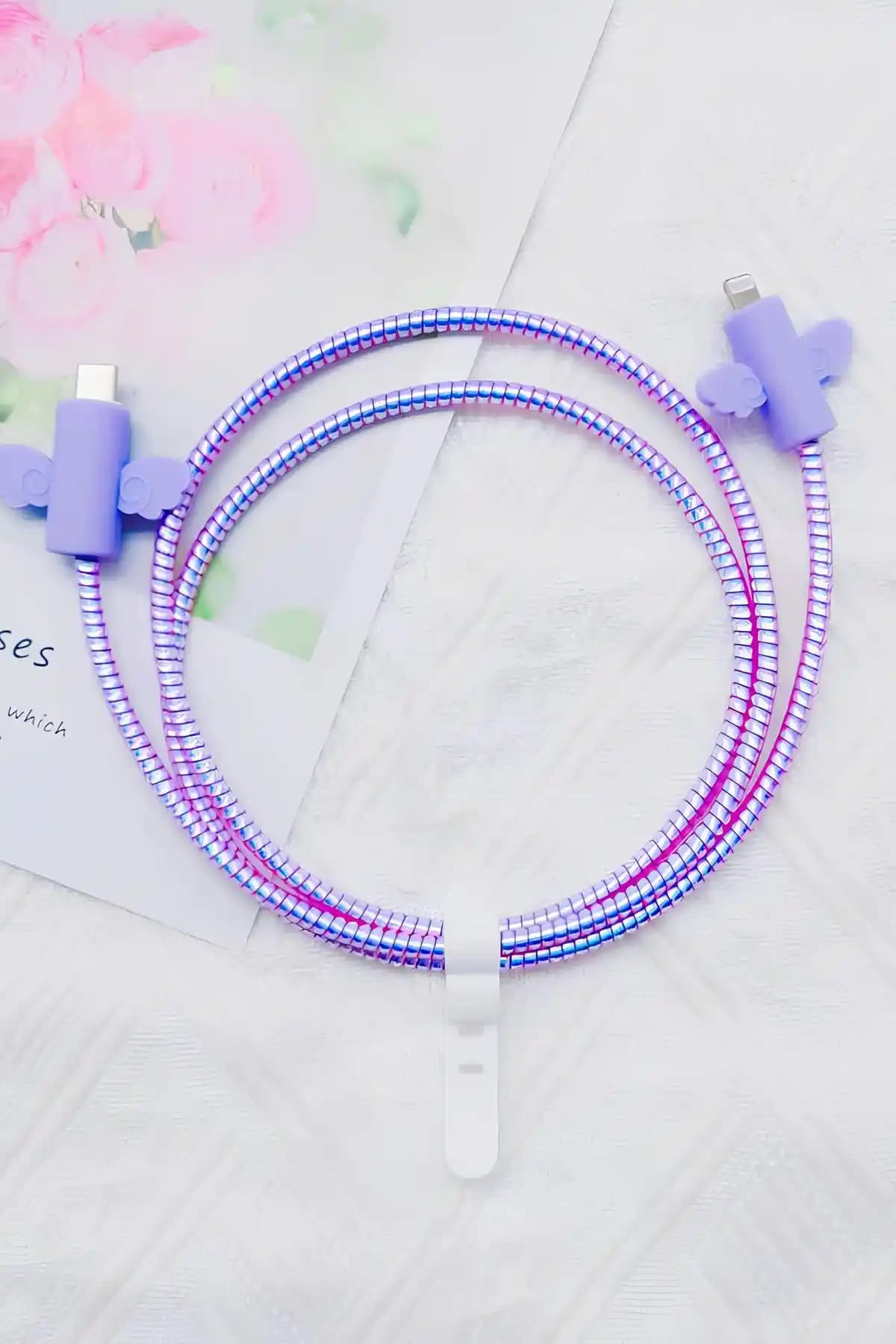 WANNA PROTECT Tüm Telefonlarla Uyumlu Şarj Kablosu Koruma Seti Geniş Kapsamlı Koruma ve Estetik Tasarım