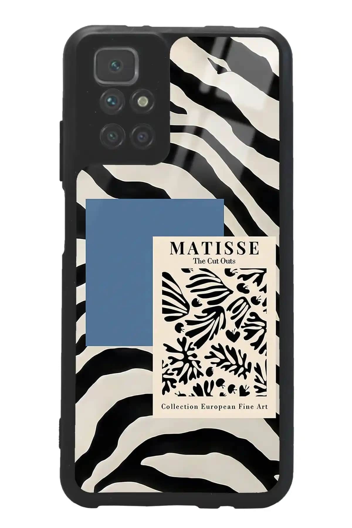 Xiaomi Redmi 10 için Zebra Matısse Tasarımlı Glossy Silikon Telefon Kılıfı