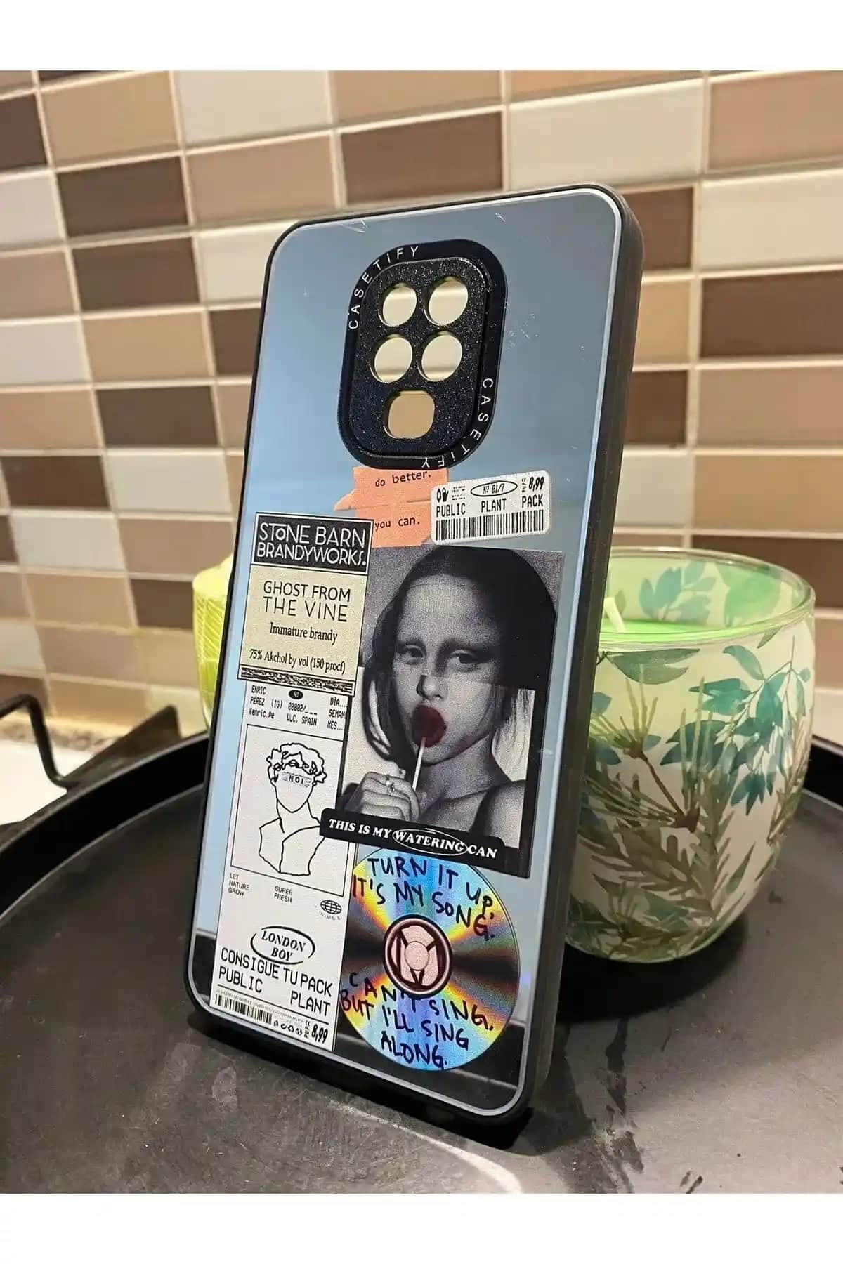 Xiaomi Redmi Note 9s için Şık ve Koruyucu Aynalı Monoliza Telefon Kılıfı