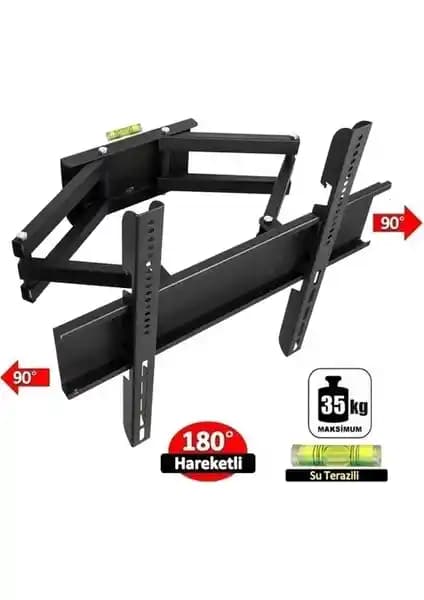 32-55 inç uyumlu çift kollu hareketli televizyon askısı - dayanıklı ve kolay montajlı