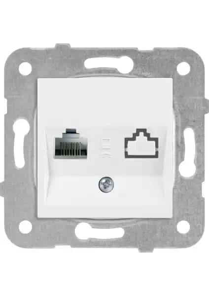 Mena Rise Beyaz Tekli Cat6 Mekanizma: Dayanıklı ve Estetik Elektrik Çözümü