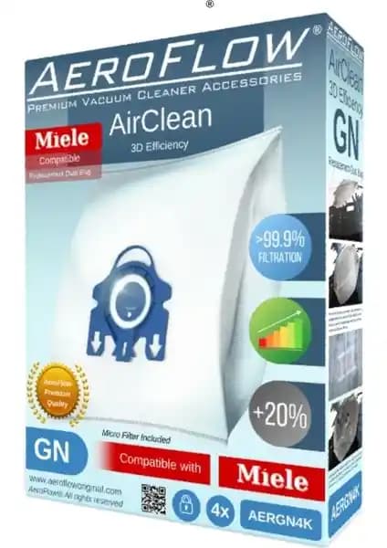 Miele Classic C1 Powerline Uyumlu Gn Toz Torbası Dörtlü Paket Temizlik Aksesuarı