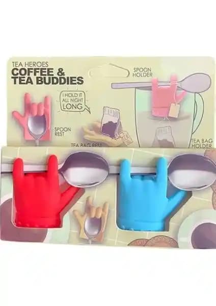 Ronanna 2'li Silikon Tutucu Çay ve Kahve Aksesuar Seti Pratik ve Şık Tasarım