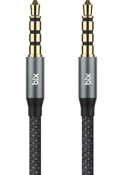 Bix BXAU3C Hi-Fi 3.5mm Erkek to Erkek Aux Ses Kablosu Yüksek Kalite ve Dayanıklılık