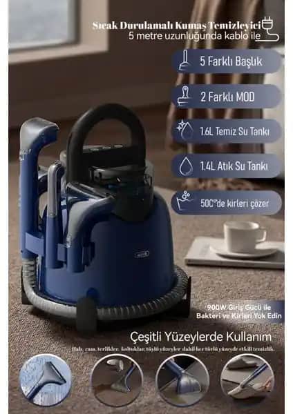 Deerma BY200 Koltuk ve Halı Yıkama Makinesi Sıcak-Soğuk Temizlik Çözümü