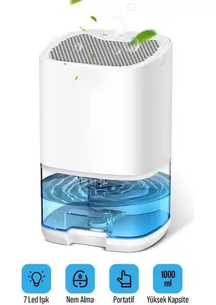 Dempower 1000ML Su Hazneli LED Işıklı Nem Alma Cihazı ile Sağlıklı ve Konforlu Ortamlar