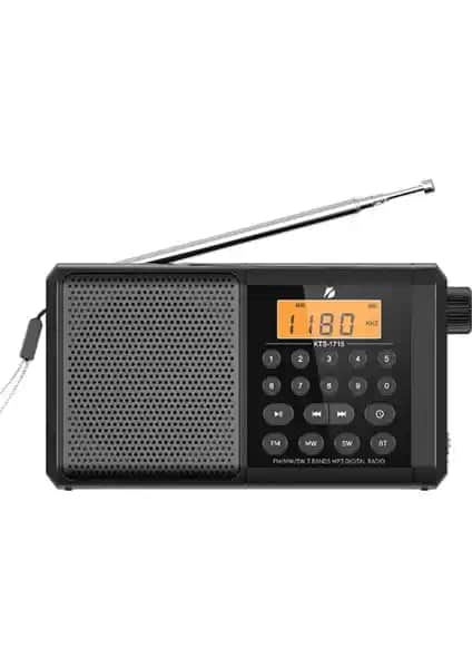 Dexxony Dx-22 Siyah Bluetooth Dijital Radyo ve Hoparlör, Çok Fonksiyonlu Taşınabilir Ses Cihazı