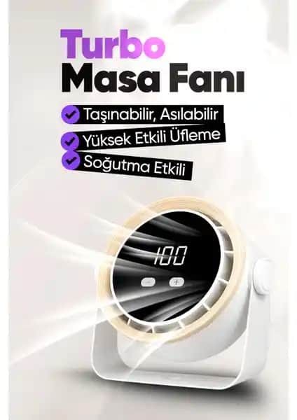 Moen Şarjlı Turbo Masa Fanı: Modern Tasarım ve Güçlü Performansıyla Serinlik Sağlar