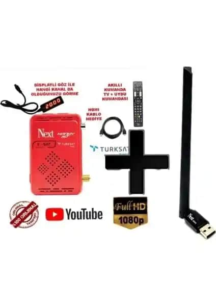 Next Kanky Full HD Uydu Alıcı ve Next 7601 Wi-Fi Anten ile En Üst Düzey Eğlence Deneyimi