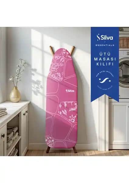 Silva Pembe Pamuklu Ütü Masası Bezi - Sağlıklı ve Dayanıklı Ütüleme Aksesuarı